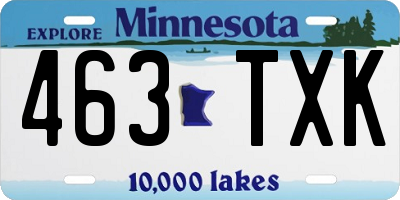 MN license plate 463TXK