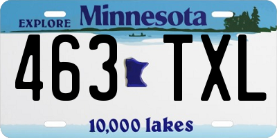 MN license plate 463TXL