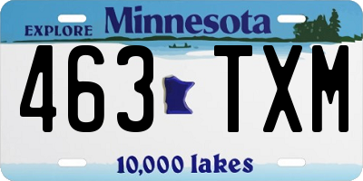 MN license plate 463TXM