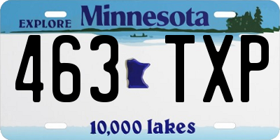 MN license plate 463TXP