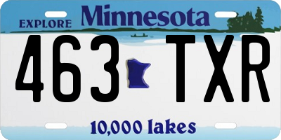 MN license plate 463TXR