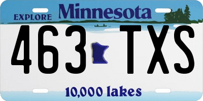 MN license plate 463TXS