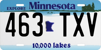 MN license plate 463TXV