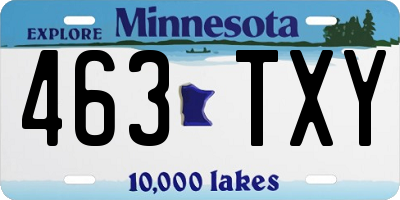 MN license plate 463TXY