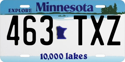 MN license plate 463TXZ