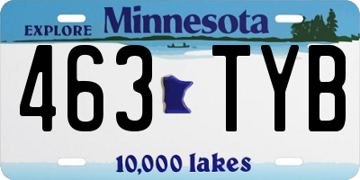MN license plate 463TYB