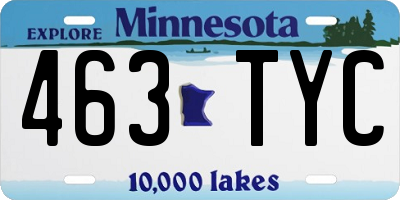 MN license plate 463TYC