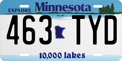 MN license plate 463TYD