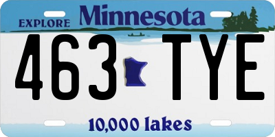 MN license plate 463TYE