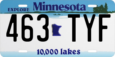 MN license plate 463TYF