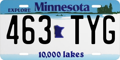 MN license plate 463TYG