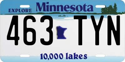 MN license plate 463TYN