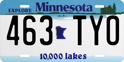 MN license plate 463TYO