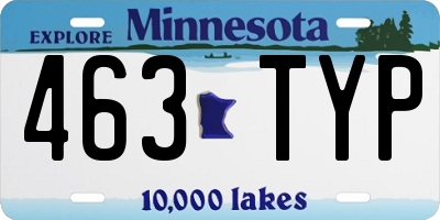 MN license plate 463TYP