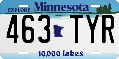 MN license plate 463TYR