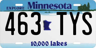 MN license plate 463TYS