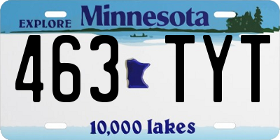 MN license plate 463TYT