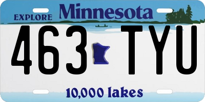MN license plate 463TYU