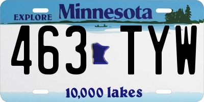 MN license plate 463TYW