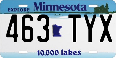 MN license plate 463TYX