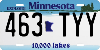 MN license plate 463TYY