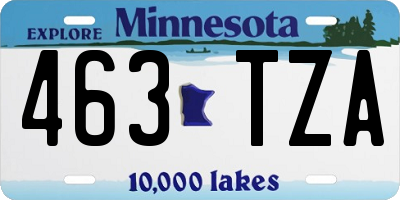 MN license plate 463TZA
