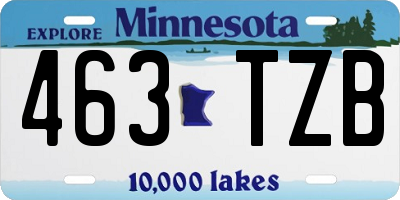 MN license plate 463TZB