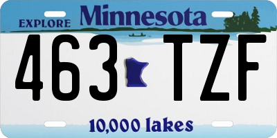 MN license plate 463TZF