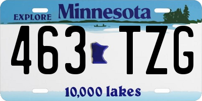 MN license plate 463TZG