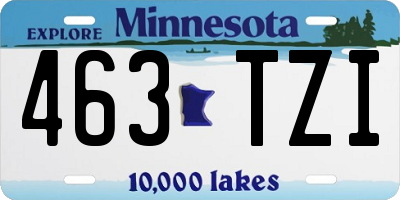 MN license plate 463TZI