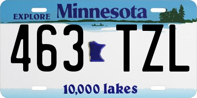 MN license plate 463TZL