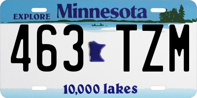 MN license plate 463TZM