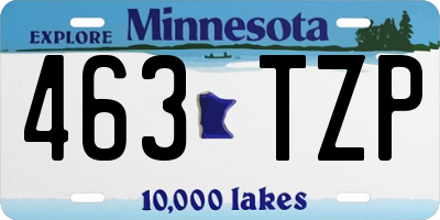 MN license plate 463TZP
