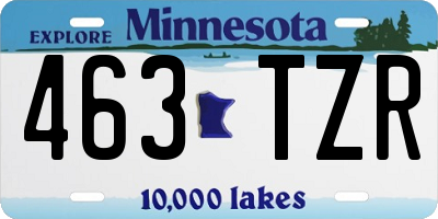 MN license plate 463TZR