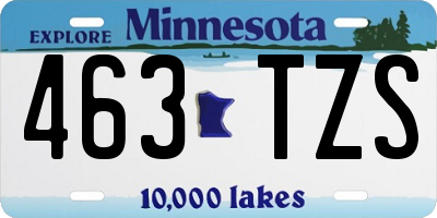 MN license plate 463TZS