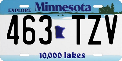 MN license plate 463TZV