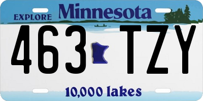 MN license plate 463TZY