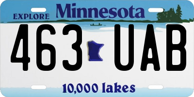 MN license plate 463UAB