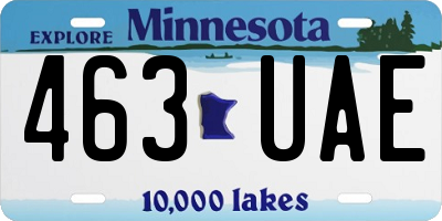 MN license plate 463UAE