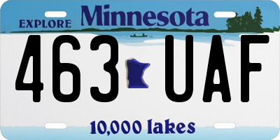 MN license plate 463UAF