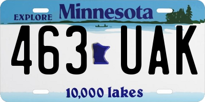 MN license plate 463UAK