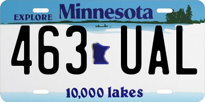 MN license plate 463UAL