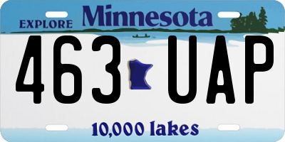 MN license plate 463UAP