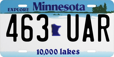 MN license plate 463UAR