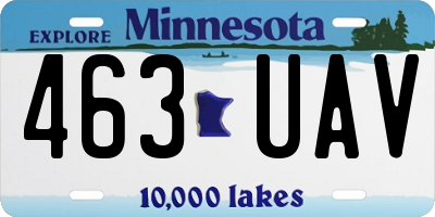 MN license plate 463UAV