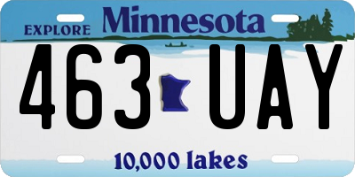 MN license plate 463UAY