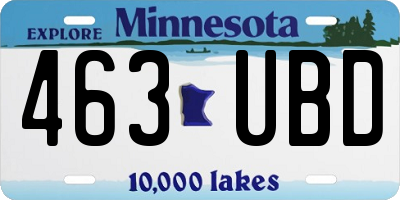 MN license plate 463UBD