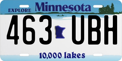 MN license plate 463UBH