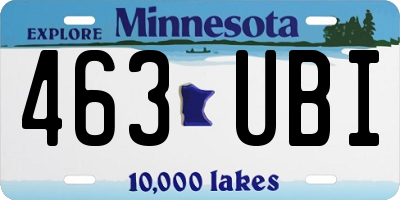 MN license plate 463UBI