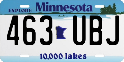 MN license plate 463UBJ